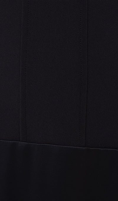 Elodie | Luxe Long Sleeve Satin-Panel Evening Dress