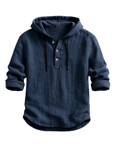 Miles | Relaxed Fit Linen Hooded Henley