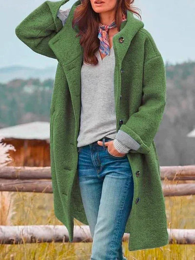 Amelia | Cozy Button-Up Hooded Coat