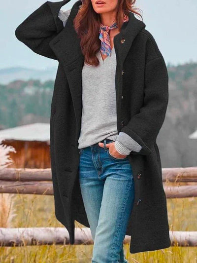 Amelia | Cozy Button-Up Hooded Coat
