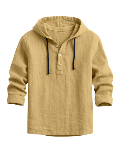 Miles | Relaxed Fit Linen Hooded Henley