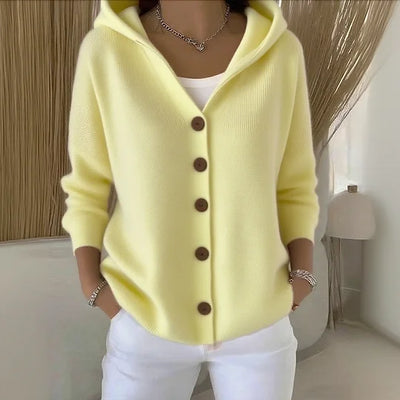 Ella | Soft Touch Knit Button Hoodie