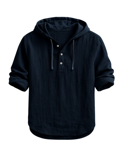 Miles | Relaxed Fit Linen Hooded Henley