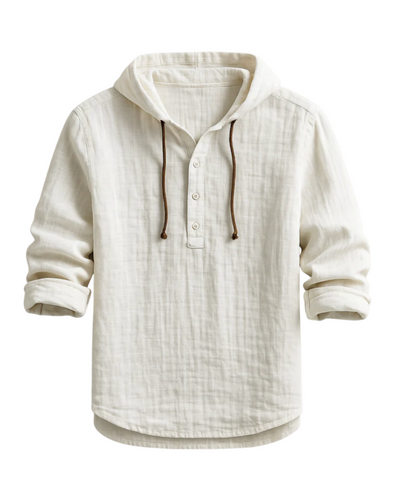 Miles | Relaxed Fit Linen Hooded Henley