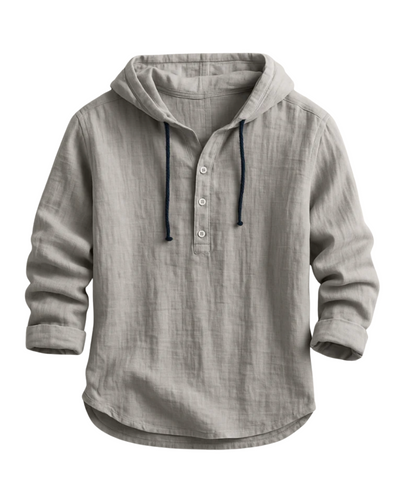 Miles | Relaxed Fit Linen Hooded Henley