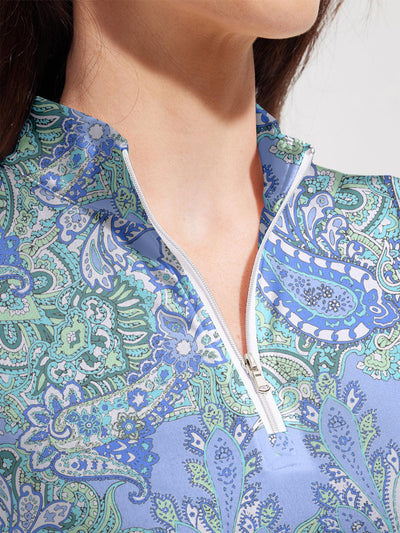 Paisley | Printed Zip-Neck Active Skort Set