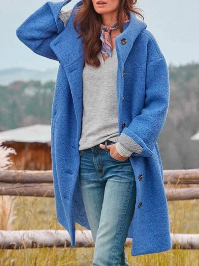 Amelia | Cozy Button-Up Hooded Coat