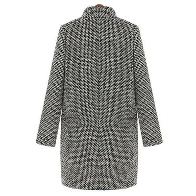 Eliza | Houndstooth Wool-Blend Longline Coat