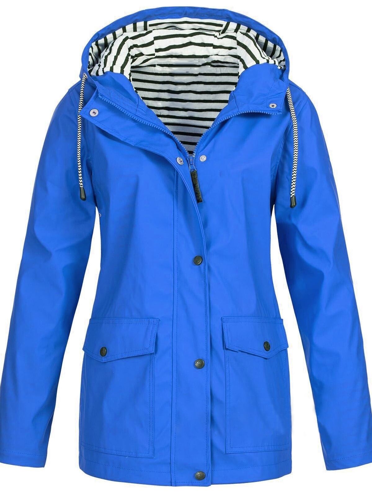 Poppy | Bright Waterproof Striped-Lined Raincoat