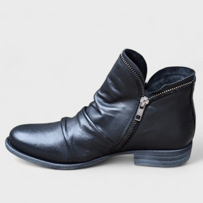 Ruby | Vintage Side-Zip Leather Ankle Boots