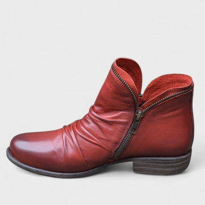 Ruby | Vintage Side-Zip Leather Ankle Boots