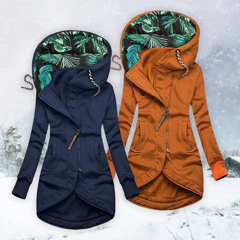 Leah | Asymmetrical Zip-Up Hooded Jacket