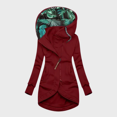 Leah | Asymmetrical Zip-Up Hooded Jacket