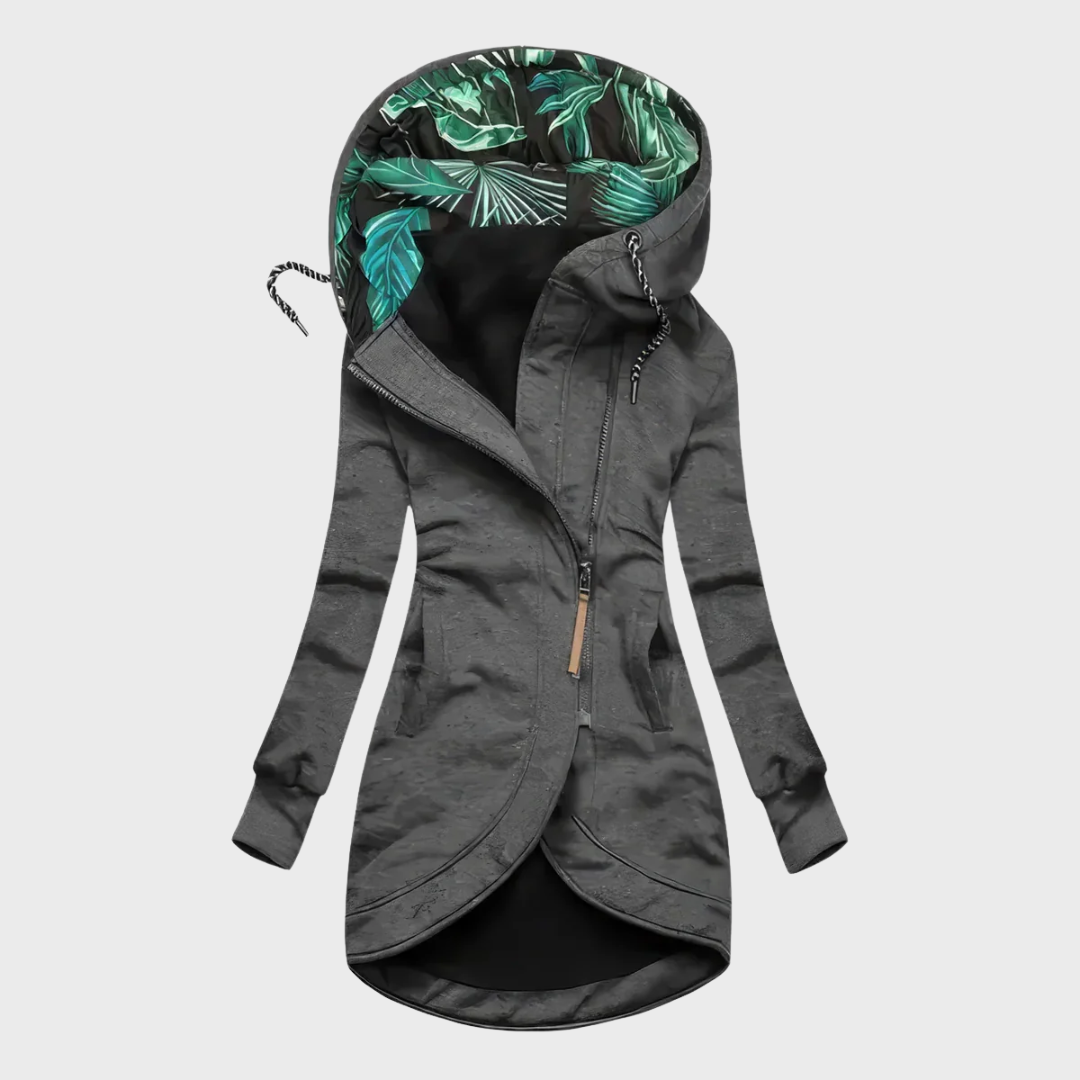 Leah | Asymmetrical Zip-Up Hooded Jacket