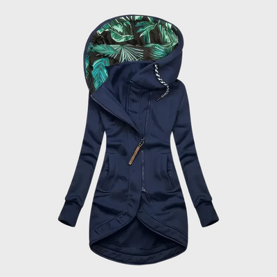 Leah | Asymmetrical Zip-Up Hooded Jacket