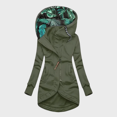 Leah | Asymmetrical Zip-Up Hooded Jacket