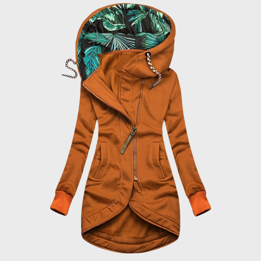 Leah | Asymmetrical Zip-Up Hooded Jacket