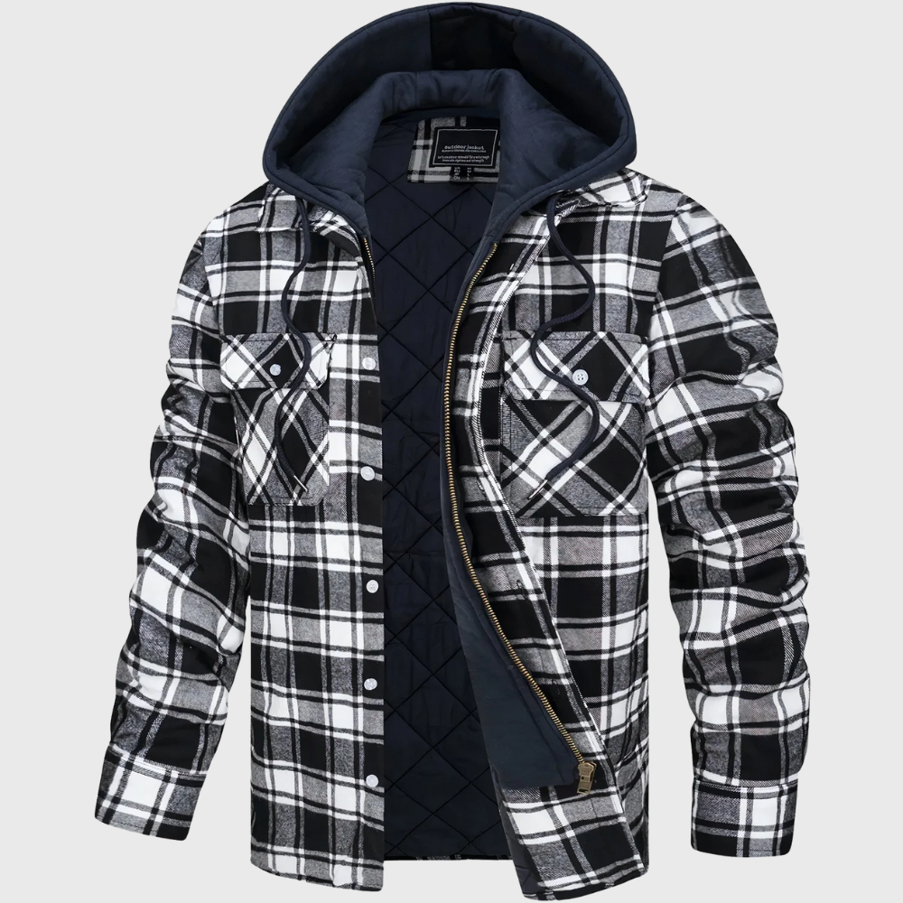 Logan | Quilted-Lined Flannel Hoodie Jacket