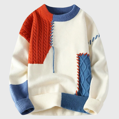 Maisie | Colorblock Patchwork Knit Sweater
