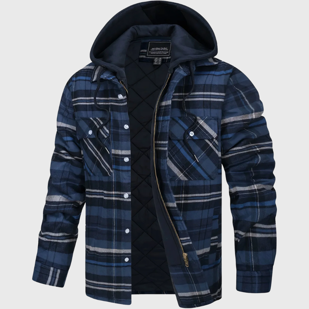 Logan | Quilted-Lined Flannel Hoodie Jacket