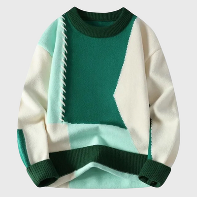 Maisie | Colorblock Patchwork Knit Sweater