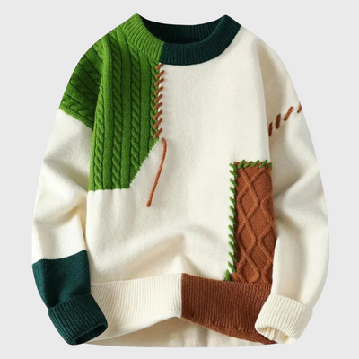 Maisie | Colorblock Patchwork Knit Sweater