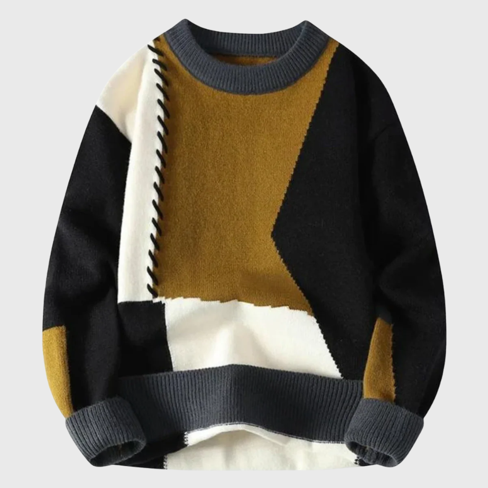 Maisie | Colorblock Patchwork Knit Sweater