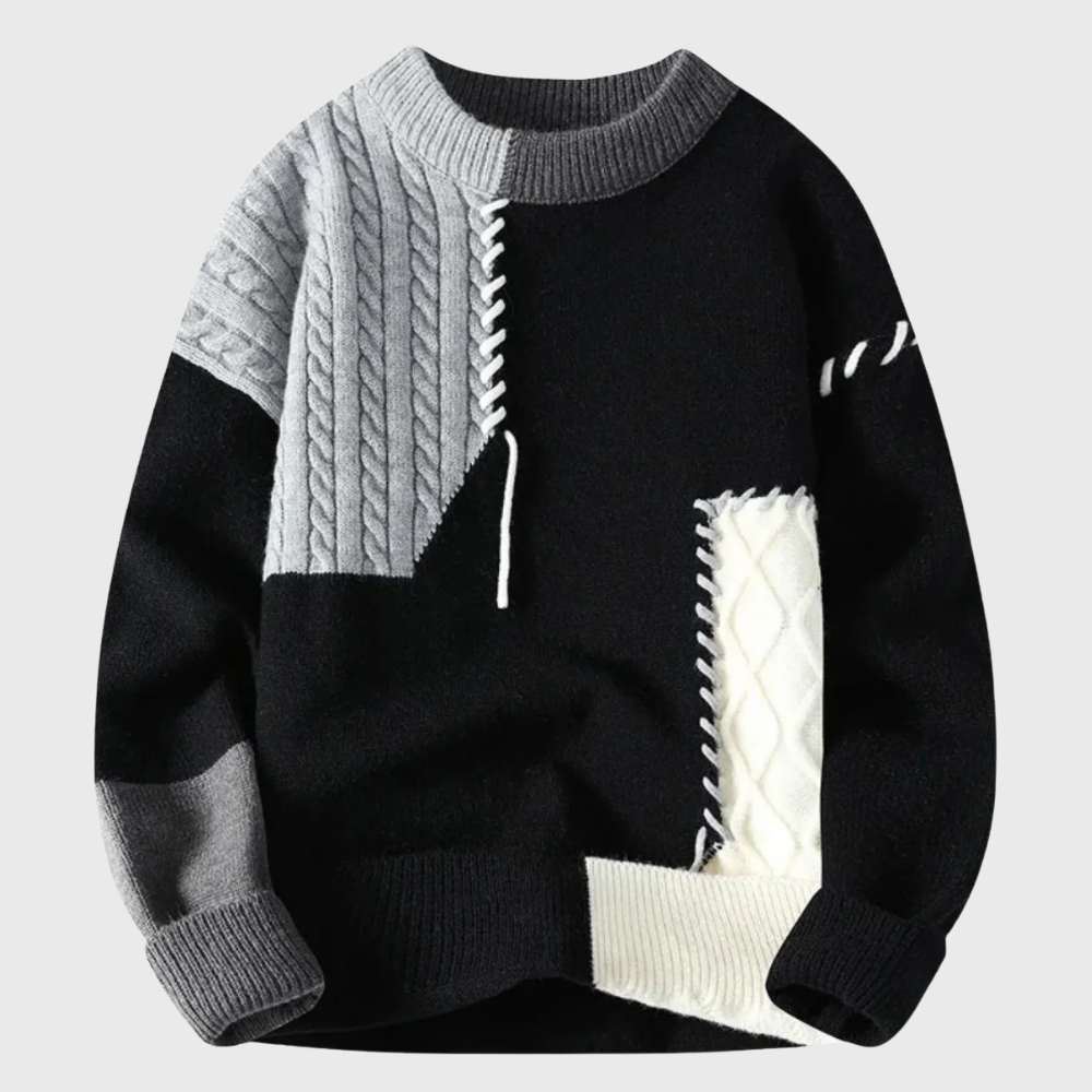 Maisie | Colorblock Patchwork Knit Sweater