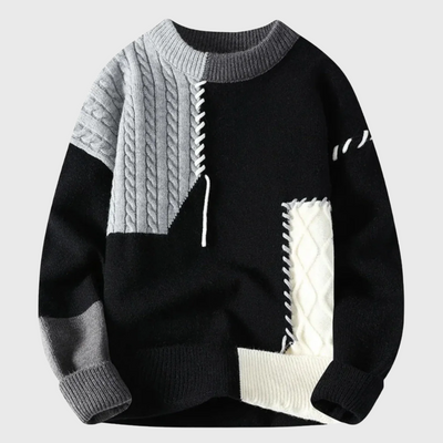 Maisie | Colorblock Patchwork Knit Sweater
