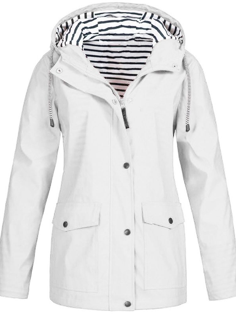 Poppy | Bright Waterproof Striped-Lined Raincoat