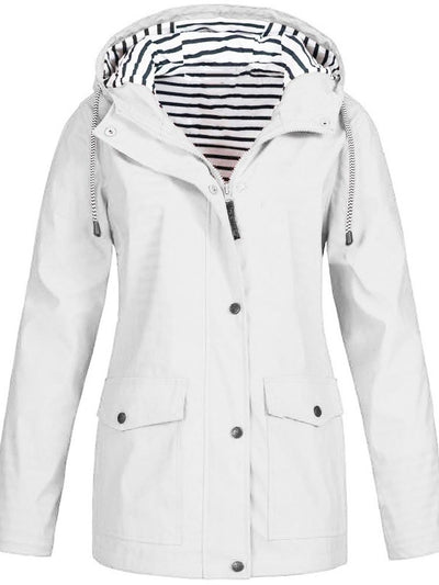 Poppy | Bright Waterproof Striped-Lined Raincoat