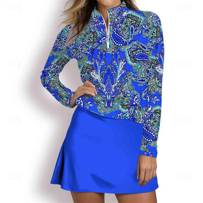 Paisley | Printed Zip-Neck Active Skort Set