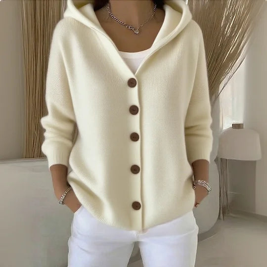 Ella | Soft Touch Knit Button Hoodie