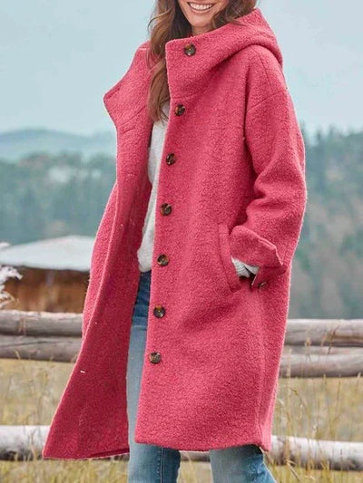 Amelia | Cozy Button-Up Hooded Coat