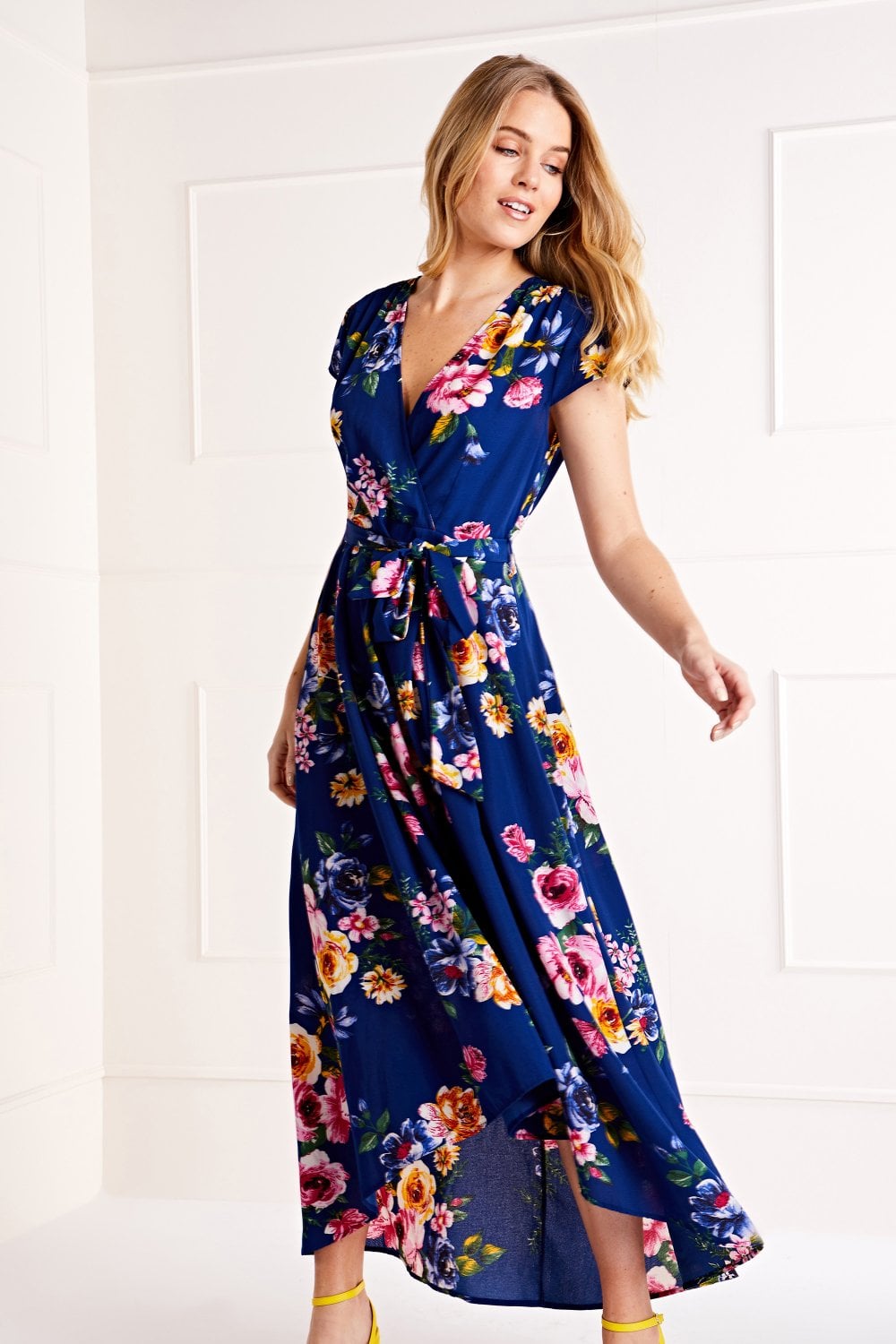 Isla | Vibrant Wrap-Style Floral Maxi Dress
