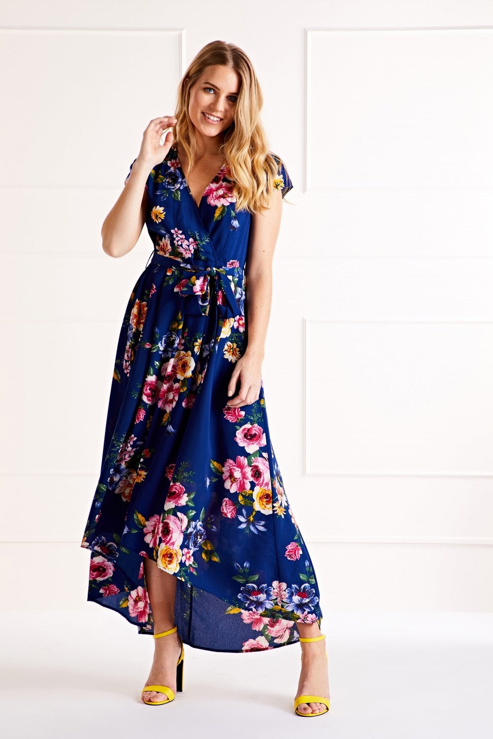 Isla | Vibrant Wrap-Style Floral Maxi Dress