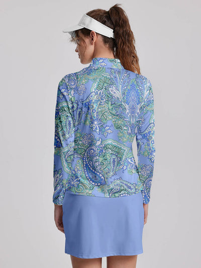 Paisley | Printed Zip-Neck Active Skort Set