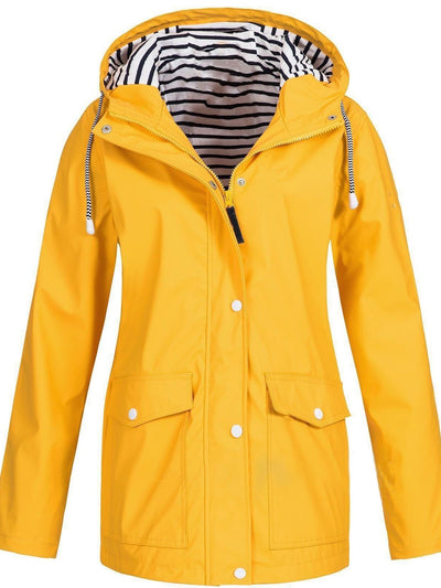 Poppy | Bright Waterproof Striped-Lined Raincoat