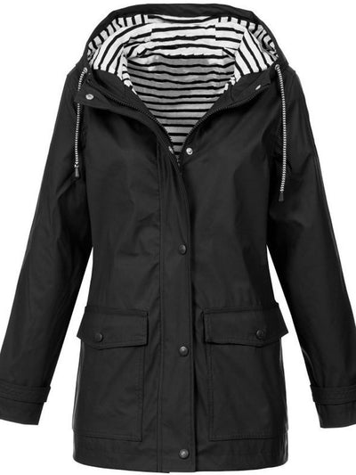 Poppy | Bright Waterproof Striped-Lined Raincoat